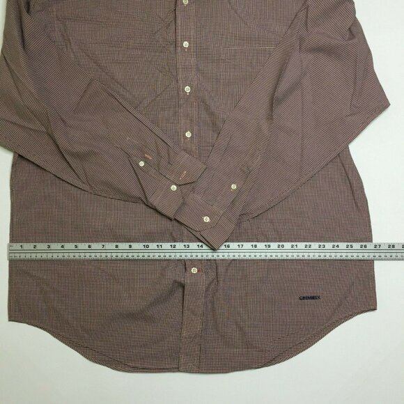 Daniel Cremieux Mens Button Up Long Sleeved Striped Shirt Orange Blue Size XL - Picture 7 of 13